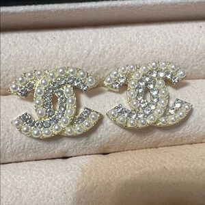 Elegant Gold and Silver Pearl Earrings